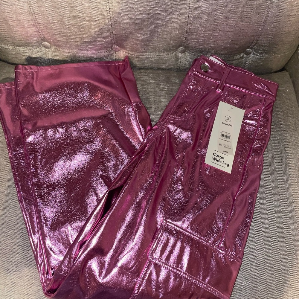 Shiny Pink Cargo Pants